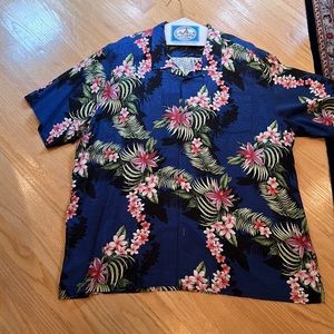 Be Summer Ready with Tommy Bahama 3XLT Hawaiian Shirt, Blue/black/pink/green